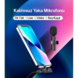 K11 Type-C Android Youtube Tiktok Yayın Kablosuz Yaka Mikrofonu