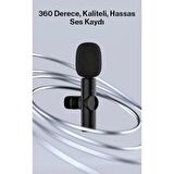 K11 Type-C Android Youtube Tiktok Yayın Kablosuz Yaka Mikrofonu