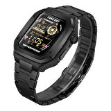 Apple Watch 7 8 9 10 Ultra 2 44 45 46 49mm Uyumlu Paslanmaz Çelik Zırh Armor Kasa Kordon