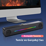 E-3544 Telefon Bilgisayar Tablet RGB Stereo Usb Hoparlör Soundbar