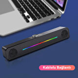 E-3544 Telefon Bilgisayar Tablet RGB Stereo Usb Hoparlör Soundbar