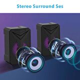 YST-1054 Telefon Bilgisayar Tablet Uyumlu RGB Stereo Usb Hoparlör