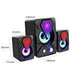 E-1306 Telefon Bilgisayar Tablet RGB Stereo Usb Subwoofer Hoparlör