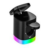 3in1 15w iPhone Airpods Watch Kablosuz Şarj Cihazı Rgb Işıklı T15