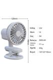 3 Kademe Şarjlı Mandallı 120° Taşınabilir Fan Vantilatör F02