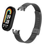 Xiaomi Mi Band 8 Mi Band 9 Uyumlu Paslanmaz Metal Hasır Tokalı Kordon Kayış