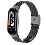 Xiaomi Mi Band 8 Mi Band 9 Uyumlu Paslanmaz Metal Hasır Tokalı Kordon Kayış