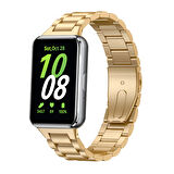 Samsung Galaxy Fit 3 R390 Uyumlu Metal Baklalı Çelik Kordon Kayış