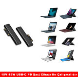 Type-C to Microsoft Surface Pro 3 4 5 6 7 8 Laptop 1 2 3 4 Surface Book 1 2 3 Surface Go Şarj Kablosu