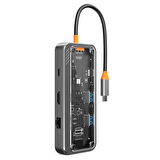 Type-C to 2X Pd HDMI Rj-45 Ethernet Sd Tf Card 2 X Usb 3.0 Hub Çevirici SW8V
