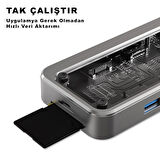 Type-C to 2X Pd HDMI Rj-45 Ethernet Sd Tf Card 2 X Usb 3.0 Hub Çevirici SW8V