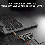 Type-c 4 X Usb 3.0 Hub Pd Şarj Girişli Hub Çevirici Adaptör SW4U
