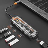Type-C 3X Usb 3.0 Hub Pd HDMI Şarj Girişli Hub Çevirici Adaptör SW5H