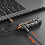 Type-C 3X Usb 3.0 Hub Pd HDMI Şarj Girişli Hub Çevirici Adaptör SW5H