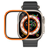 Apple Watch Ultra 49mm Uyumlu Metal Çerçeveli Ekran Koruyucu