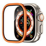 Apple Watch Ultra 49mm Uyumlu Metal Çerçeveli Ekran Koruyucu