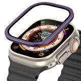 Apple Watch Ultra 49mm Uyumlu Metal Çerçeveli Ekran Koruyucu