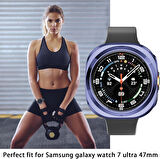Samsung Galaxy Watch 7 Ultra 47mm Uyumlu Kasa Koruyucu 360 Tam Koruma Kılıf Kapak
