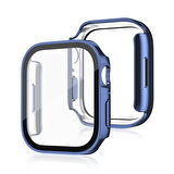 Apple Watch 6 7 8 9 44mm 45mm Uyumlu Rubber Kasa Ekran Koruyucu 360 Kılıf Kapak