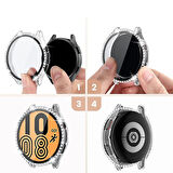 Samsung Galaxy Watch 4 5 6 7 FE 40mm Uyumlu Parlak Taşlı Ekran Kasa Kılıf Koruyucu