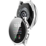 Samsung Galaxy Watch 4 5 6 7 FE 40mm Uyumlu Parlak Taşlı Ekran Kasa Kılıf Koruyucu