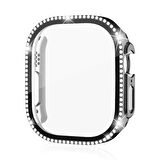 Apple Watch Ultra Ultra 2 49mm Uyumlu Tek Sıra Parlak Taşlı Rubber Kasa Kapak