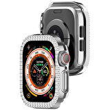 Apple Watch 10. Nesil 46mm Uyumlu Parlak Taşlı 360 Tam Koruma Kapak Kılıf