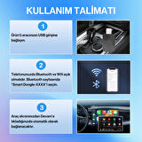 2in1 Kablosuz Wireless Android Auto ve CarPlay Adaptörü Apple ve Android Cihazlar ile Uyumlu Bt 5.4
