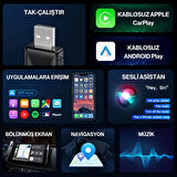 2in1 Kablosuz Wireless Android Auto ve CarPlay Adaptörü Apple ve Android Cihazlar ile Uyumlu Bt 5.4