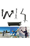 Katlanabilir 3 Way Çok Yönlü Aksiyon Kamera GoPro ile Uyumlu Tripod Monopod