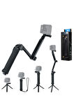 Katlanabilir 3 Way Çok Yönlü Aksiyon Kamera GoPro ile Uyumlu Tripod Monopod