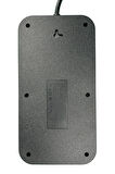 Techmaster 2 Usb 2 Type-C Akım Çocuk Korumalı 6lı Priz 5mt Kablo