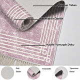 Dekoreko Kaymaz Taban Djt Banyo Halısı Trend Saçaklı Modern M5142