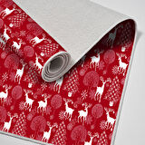 Alanur Home Yılbaşına Özel Keçe Dijital Yıkanabilir Halı Chr3M