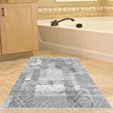 Dekoreko Kaymaz Taban Djt Banyo Halısı Yıldız Deri Saçaklı İskandinav F5132