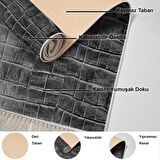 Dekoreko Kaymaz Taban Djt Banyo Halısı Yıldız Deri Saçaklı Modern 1911