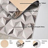 Dekoreko Kaymaz Taban Djt Banyo Halısı Yıldız Deri Saçaklı Modern 1944