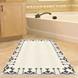 Dekoreko Kaymaz Taban Djt Banyo Halısı Yıldız Deri Saçaklı Modern 1945