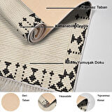 Dekoreko Kaymaz Taban Djt Banyo Halısı Yıldız Deri Saçaklı Modern 1945