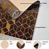 Dekoreko Kaymaz Taban Djt Banyo Halısı Yıldız Deri Saçaklı Modern 719