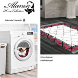 Dekoreko Kaymaz Taban Djt Banyo Halısı Yıldız Deri Saçaklı Modern M5129