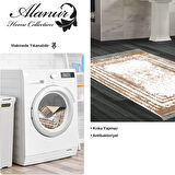 Dekoreko Kaymaz Taban Djt Banyo Halısı Yıldız Deri Saçaklı Modern M5132