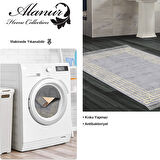 Dekoreko Kaymaz Taban Djt Banyo Halısı Yıldız Deri Saçaklı Modern M5142