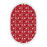 Alanur Home Yılbaşına Özel Keçe Dijital Yıkanabilir Oval Halı Chr3M