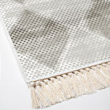 Dekoreko Kaymaz Taban Djt Banyo Halısı Star Pamuk Saçaklı İskandinav F5131