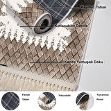 Dekoreko Kaymaz Taban Djt Banyo Halısı Star Pamuk Saçaklı Modern 1529