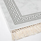 Dekoreko Kaymaz Taban Djt Banyo Halısı Star Pamuk Saçaklı Modern 626M