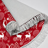 Alanur Home Yılbaşına Özel Keçe Dijital Yıkanabilir Yuvarlak Halı Chr3M