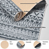 Dekoreko Kaymaz Taban Djt Banyo Halısı Yıldız Deri İskandinav F5078