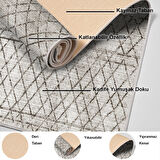 Dekoreko Kaymaz Taban Djt Banyo Halısı Yıldız Deri İskandinav F5079